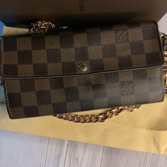 COPY - 🤎🧡🤎Luis Vuitton Damier Ebene canvas Sarah wallet crossbody bag - Picture 3 of 12